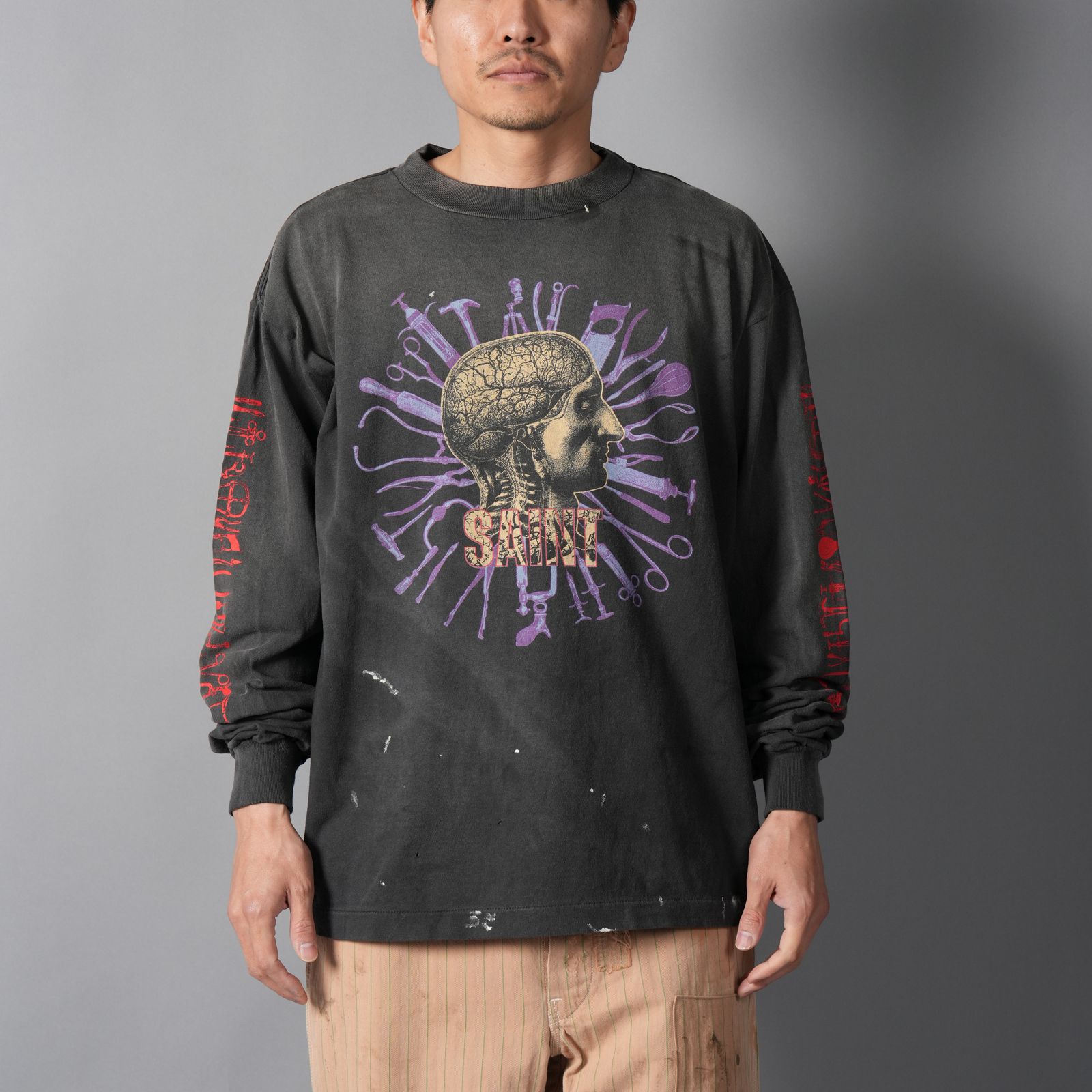 SM-MK8-0000-026 / LS T-SHIRT / HEAD / BLACK ロンT・カットソー (ブラック)