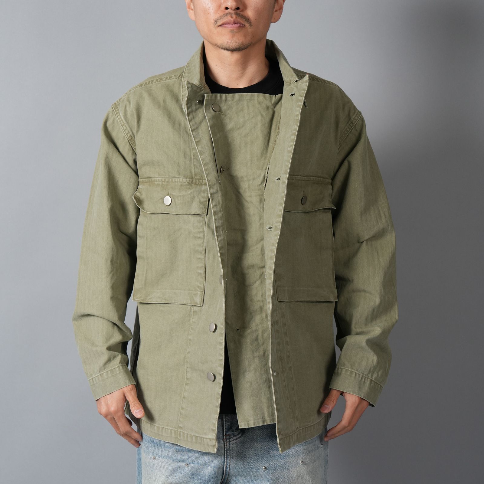 BEATNIK v2, button up / ミリタリージャケット (ミリタリーグリーン)