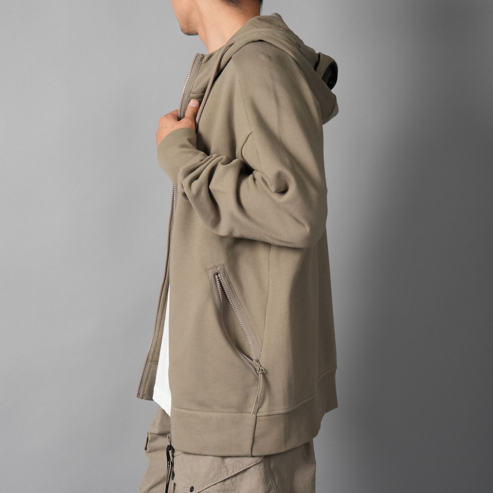 Diagonal Raised Fleece Goggle Zip Sweatshirt / ジップフーディー (フォールンロック)