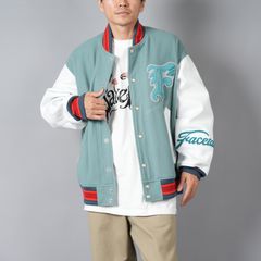 【ラスト1点】PATCHED STADIUM JACKET / パッチド スタジアムジャケット (スモークブルー)