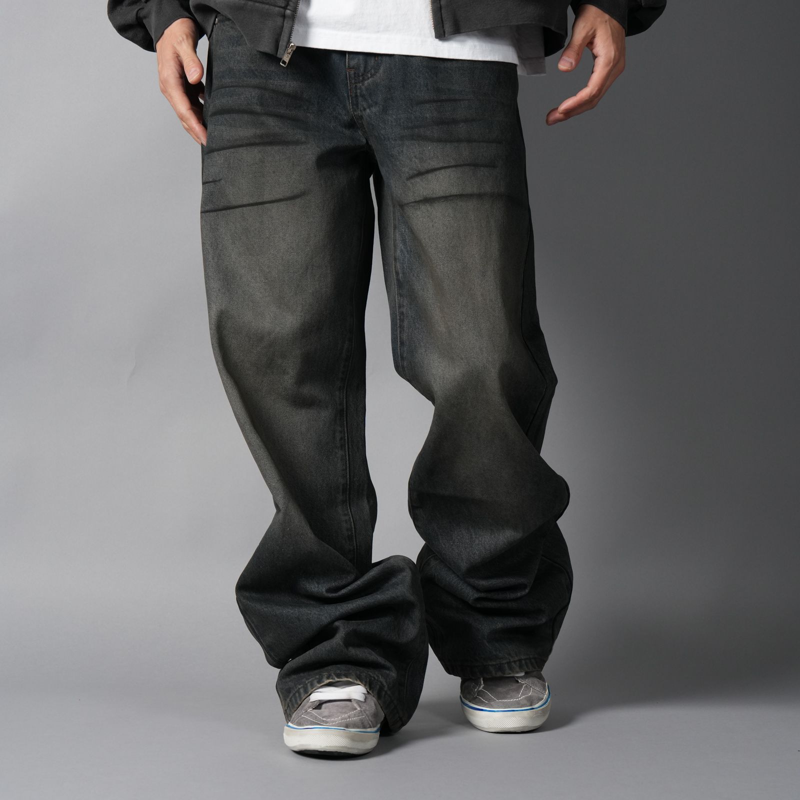 LAX, straight cut denim (junkyard) / デニムパンツ (ウォッシュドブルー)