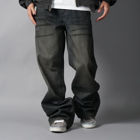 LAX, straight cut denim (junkyard) / デニムパンツ (ウォッシュドブルー)