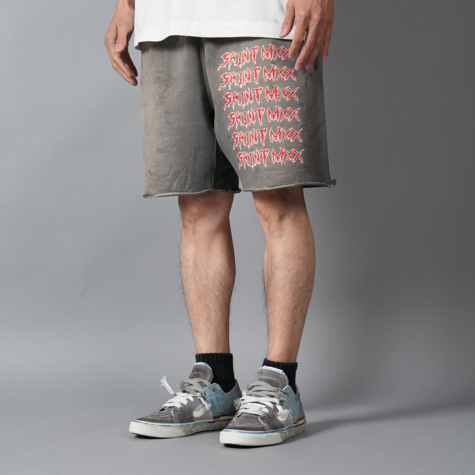 【ラスト1点】SM-MK8-0000-068 / SWEAT SHORTS / SAINT MXX / スウェットショーツ  (チャコール)