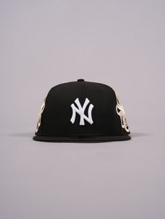 【残りわずか】 BLACK W/CREAM NY YANKEE FITTED / 59FIFTY / ベースボールキャップ 【カスタム】  (ブラック/グレー)