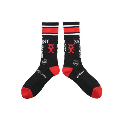 SM-HR1-0000-112 / SOCKS / SINNER / BLACK+RED / ソックス (ブラック/レッド)