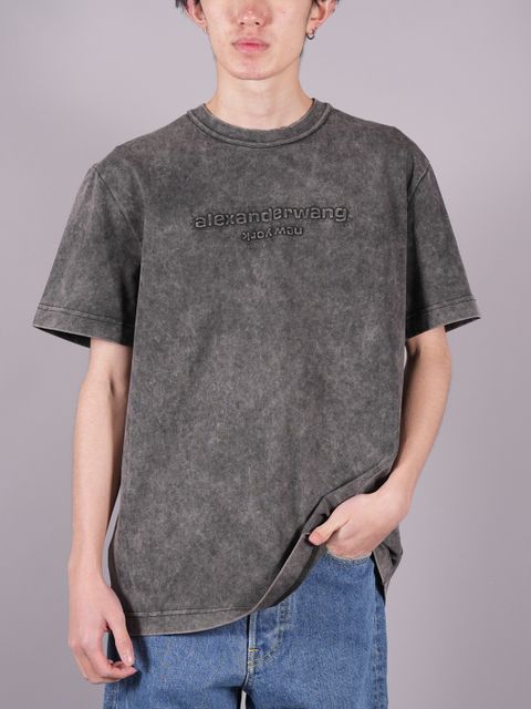 【ラスト1点】 SHORT SLEEVE TEE WITH EMBOSSED LOGO  / Tシャツ 【ユニセックス】 (アシッドブラック)