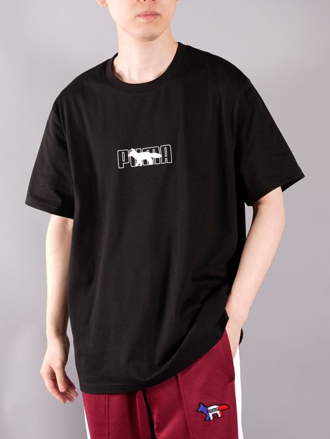 ラスト1点 / PUMA X MAISON KITSUNE OVERSIZE TEE / プーマ / メゾン キツネ オーバーサイズ Tシャツ (プーマブラック)