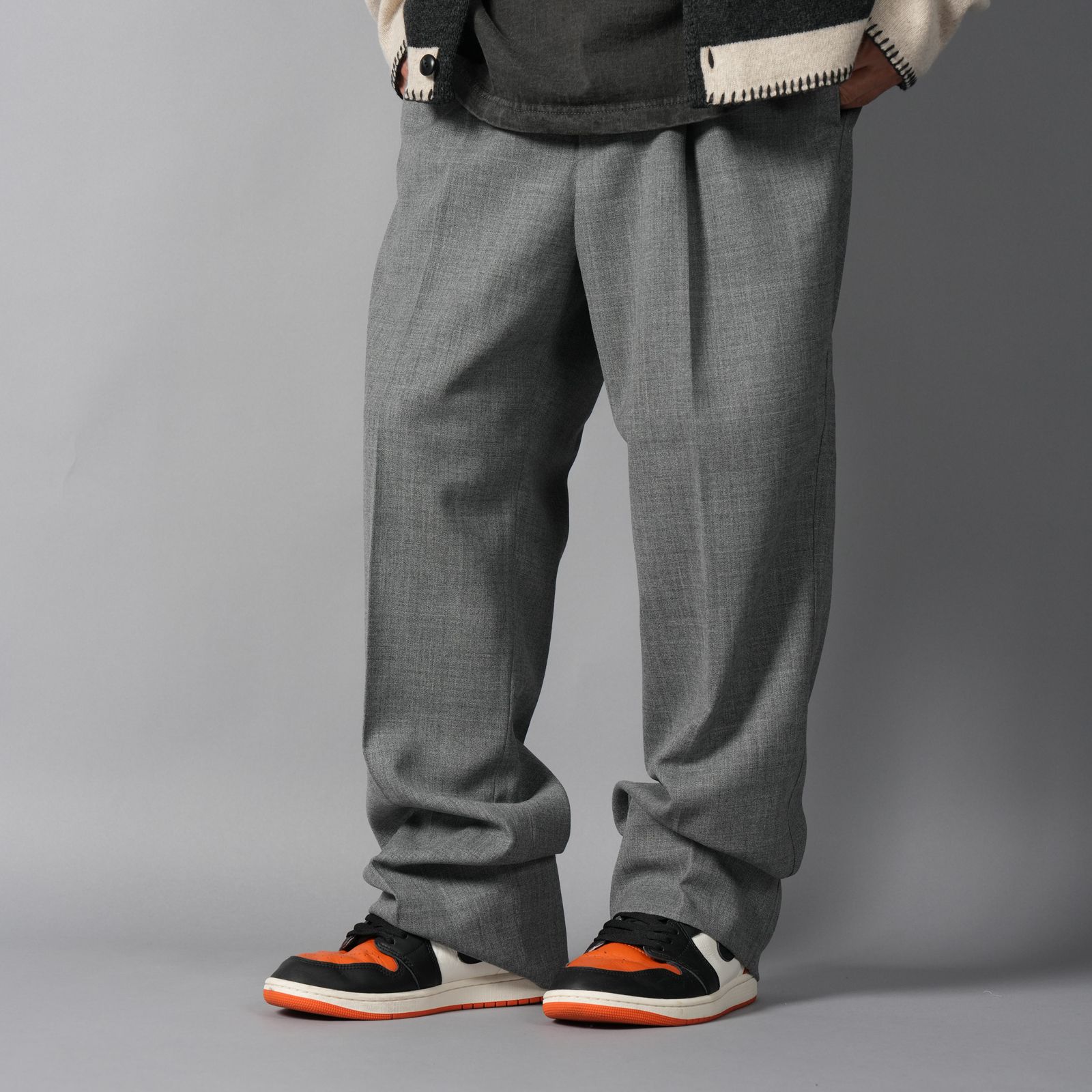 【ラスト1点】One Tuck Slacks / ワンタックスラックス (グレー)
