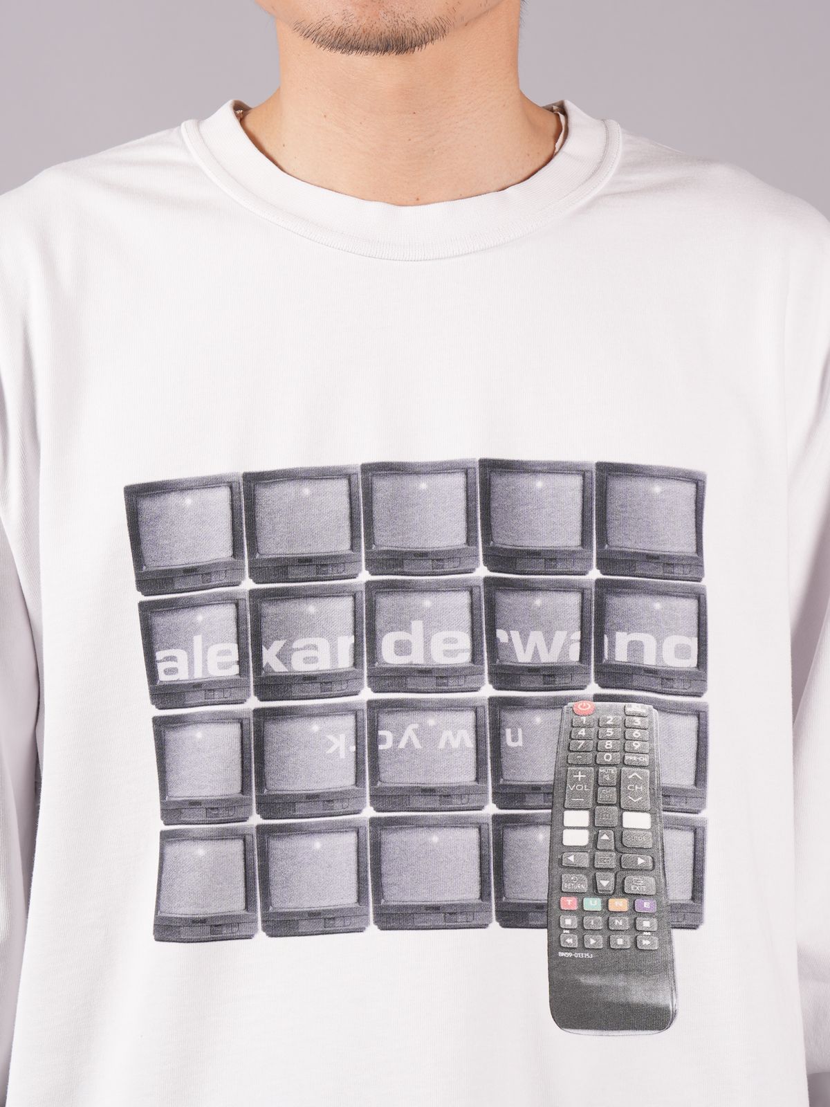 ALEXANDER WANG - LONG SLEEVE TEE WITH TUNE IN GRAPHIC / ロンT 