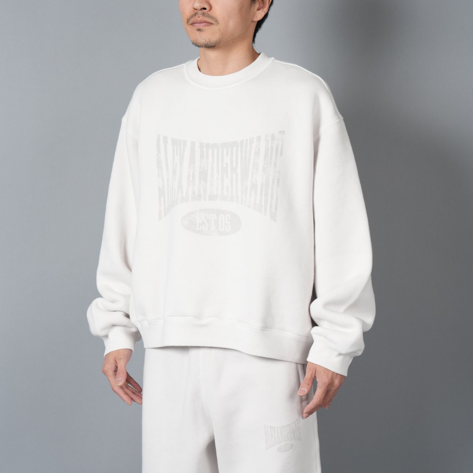 その他 Alexander Wang GRAPHIC CREW NECK FLEECE (4CC2251539 020A) Alexander Wang Graphic Crewneck Sweatshirt In Dirty White