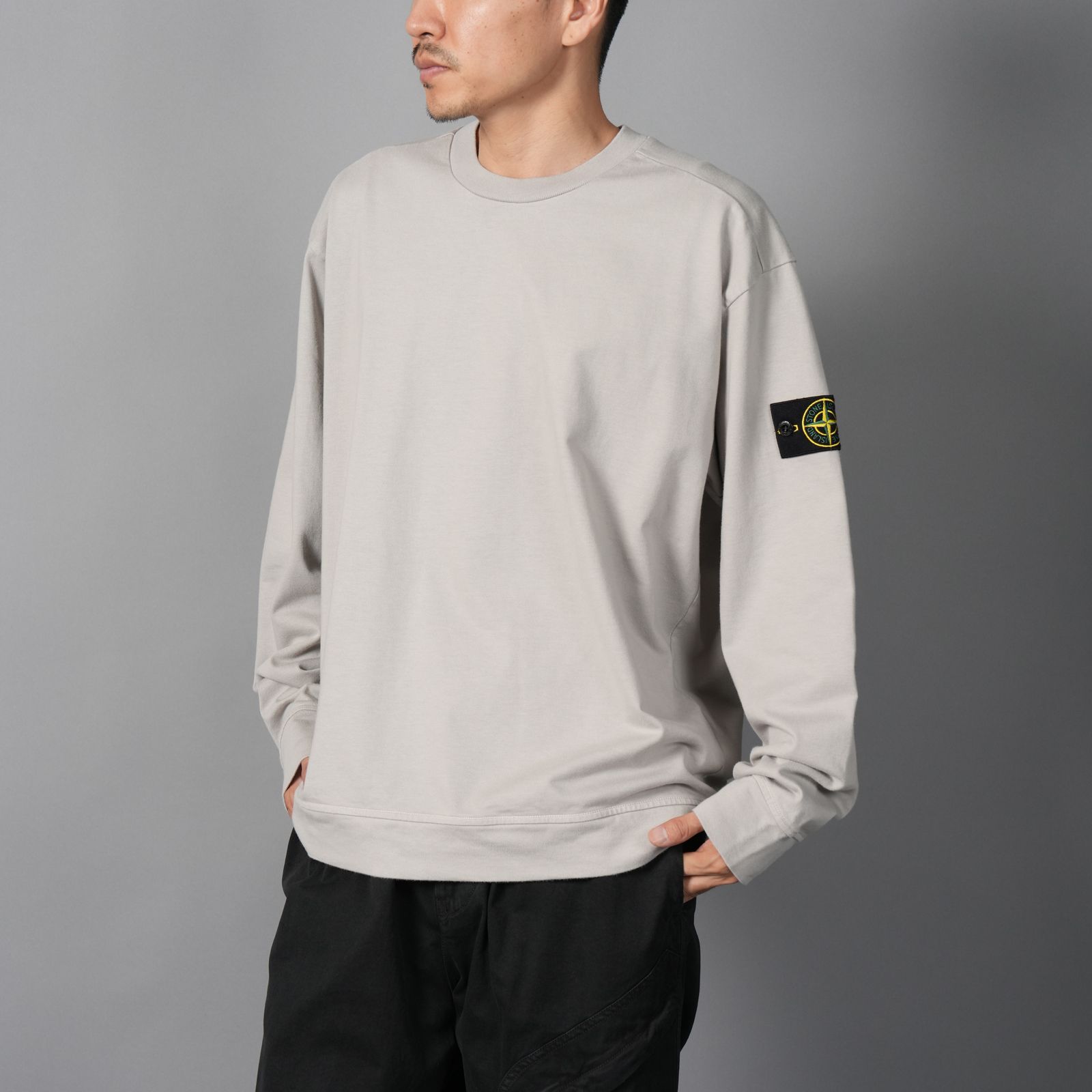 【定番アイテム】 6100075 /  HEAVY COTTON JERSEY GARMENT DYED / ヘヴィー コットン ジャージー / ガーメントダイ / クルーネックスウェット  (パールグレー)
