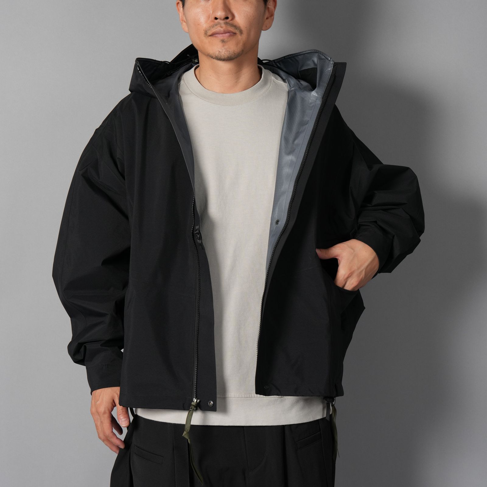J129-GT / 3L Gore-Tex jacket  / ナイロンジャケット[ウルトラワイドフィット][プロシェル](ブラック)
