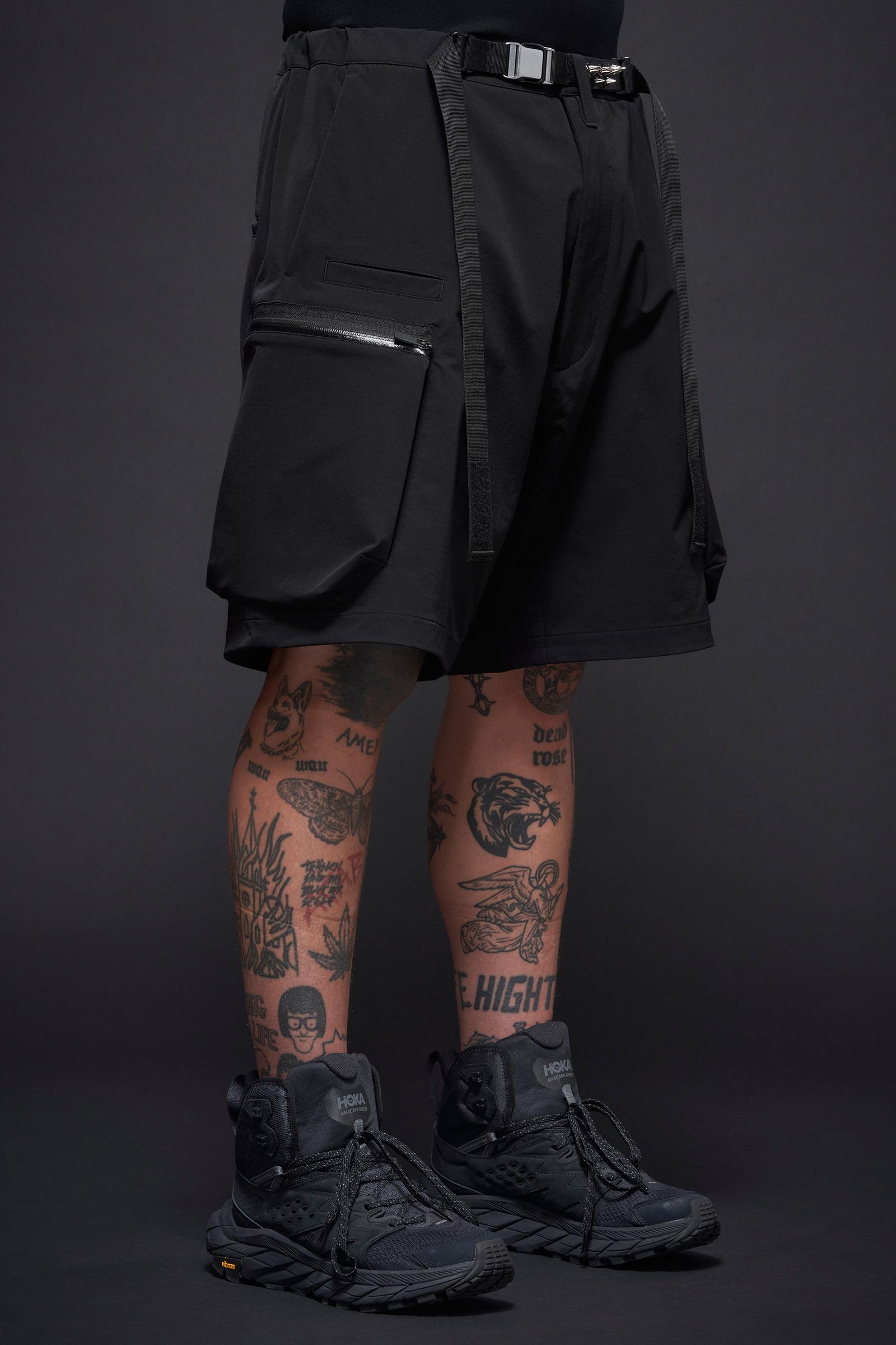 【ラスト1点】SP57-DS / schoeller® Dryskin™ Cargo Short Pant / カーゴショートパンツ / パンツ [Wide Fit] (ブラック)