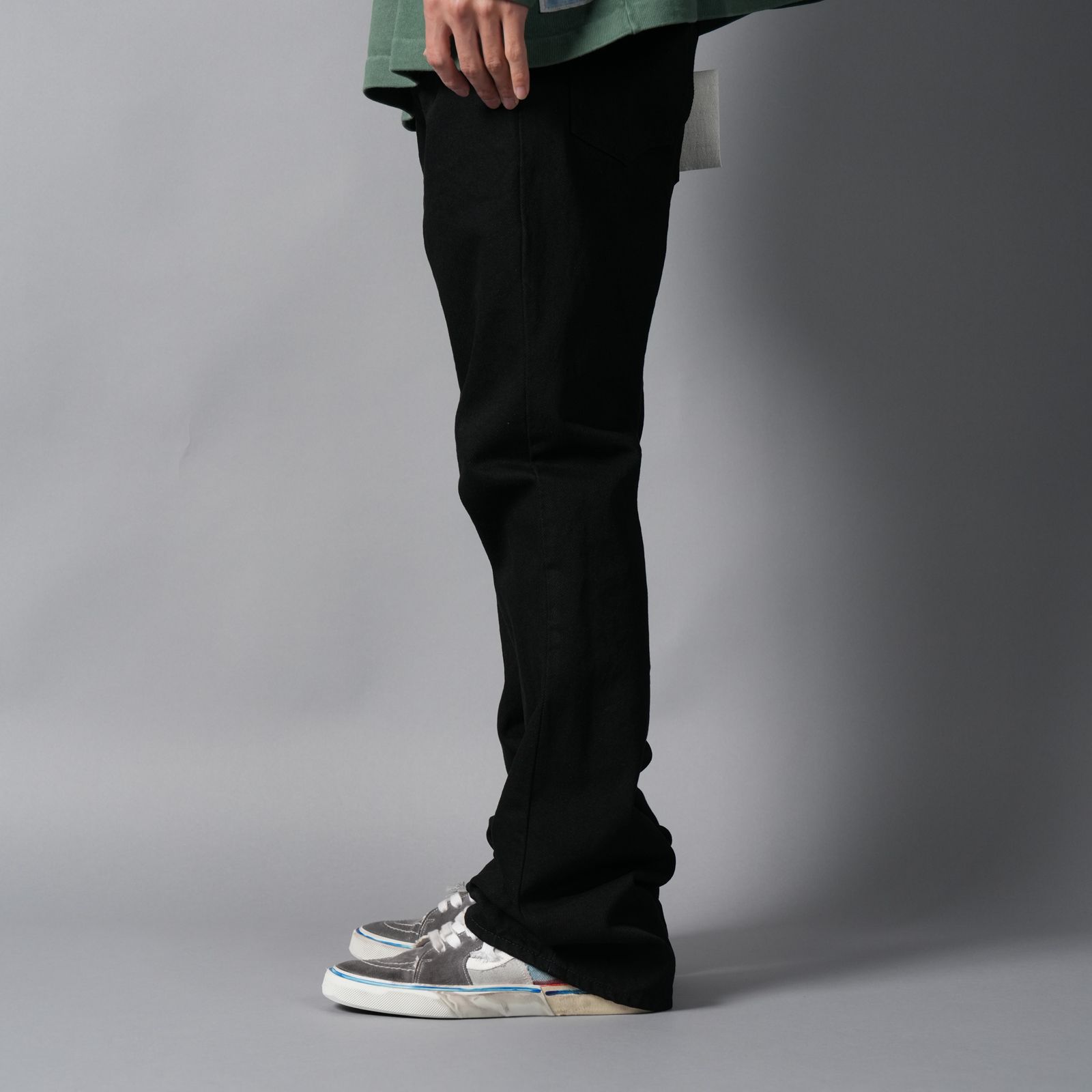 【ラスト1点】SM-MK8-0000-078 / BLACK DENIM PANTS / FLARE / デニムパンツ (ブラック)