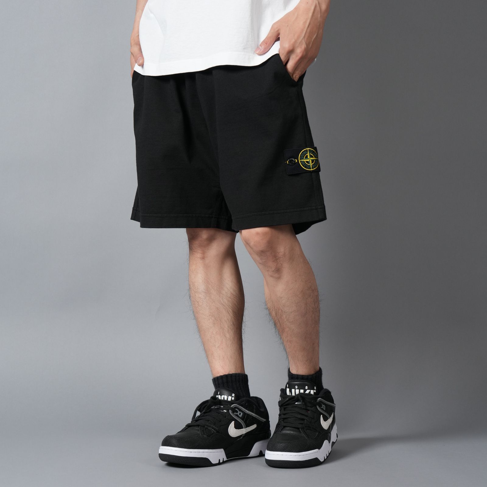 6200009 / BRUSHED ORGANIC COTTON FLEECE / スウェットショーツ(ブラック)