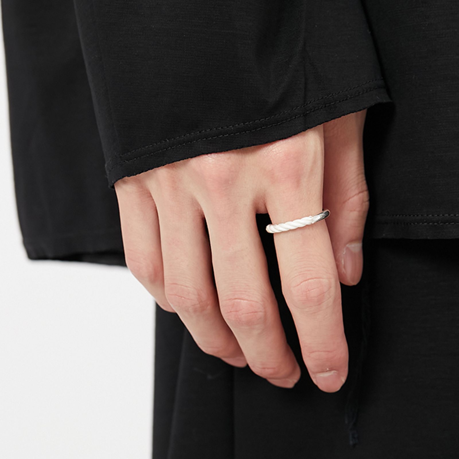 【ALMOSTBLACK × IXA】Shiki Ring -HARU- / リング (ホワイト/シルバー)