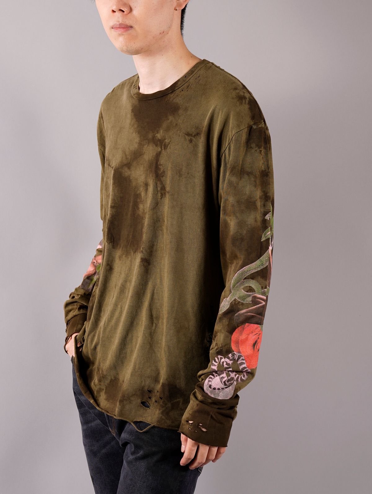 【ラスト1点】 AMAZONIAN LONG SLEEVE T-SHIRT / ロングTシャツ(オリーブ)リンジーエリオット