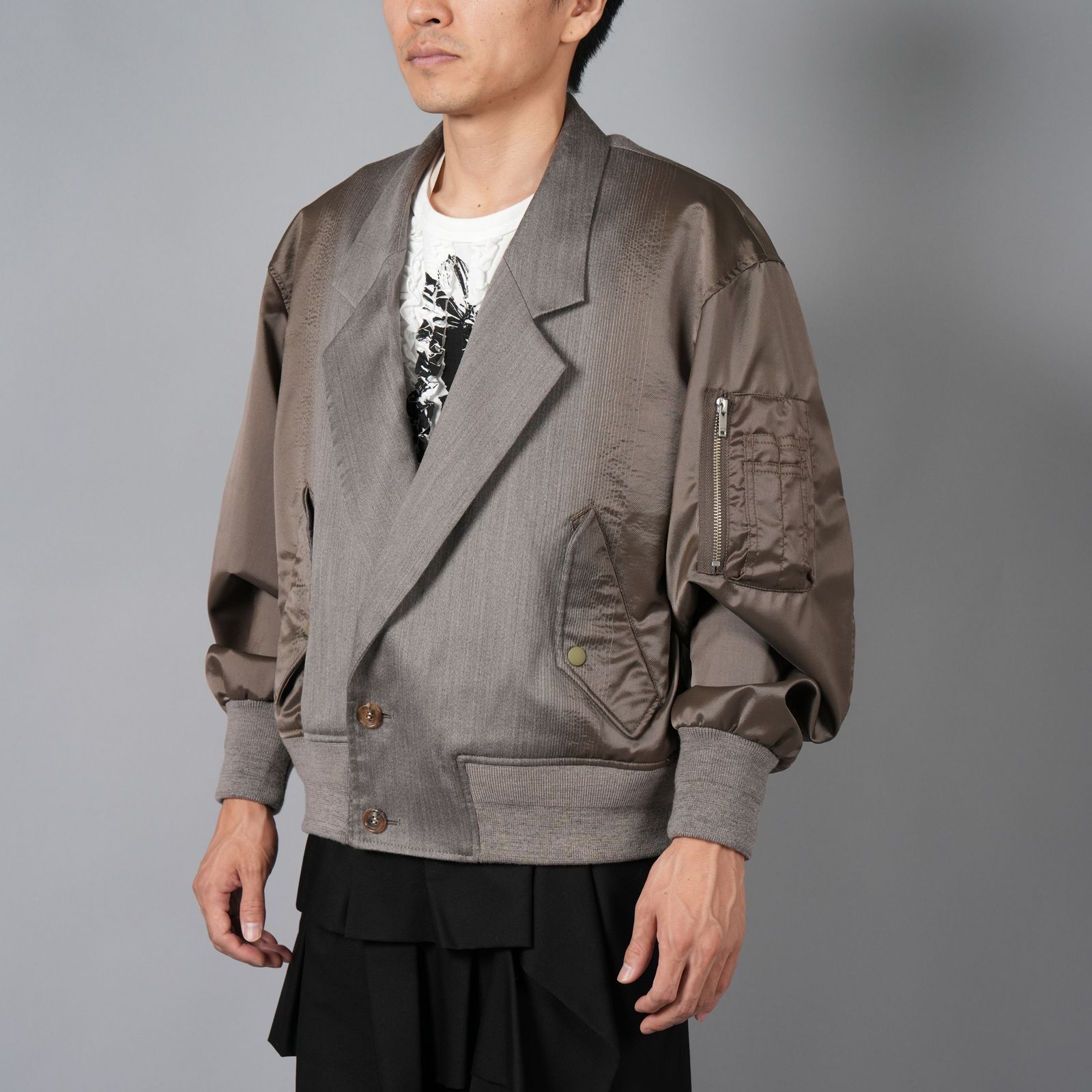 【ラスト1点】TAILORED MA-1 JACKET / テーラード エムエーワンジャケット (ブラウン)
