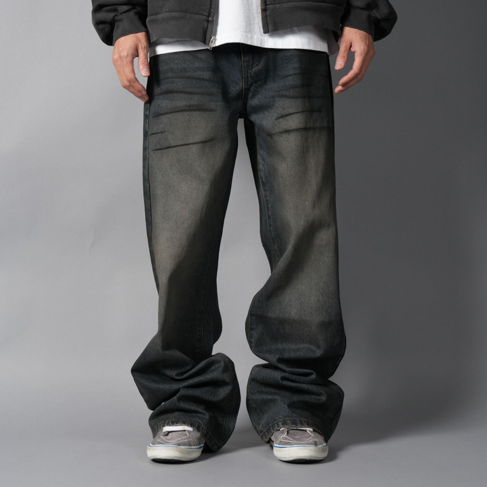 LAX, straight cut denim (junkyard) / デニムパンツ (ウォッシュドブルー)