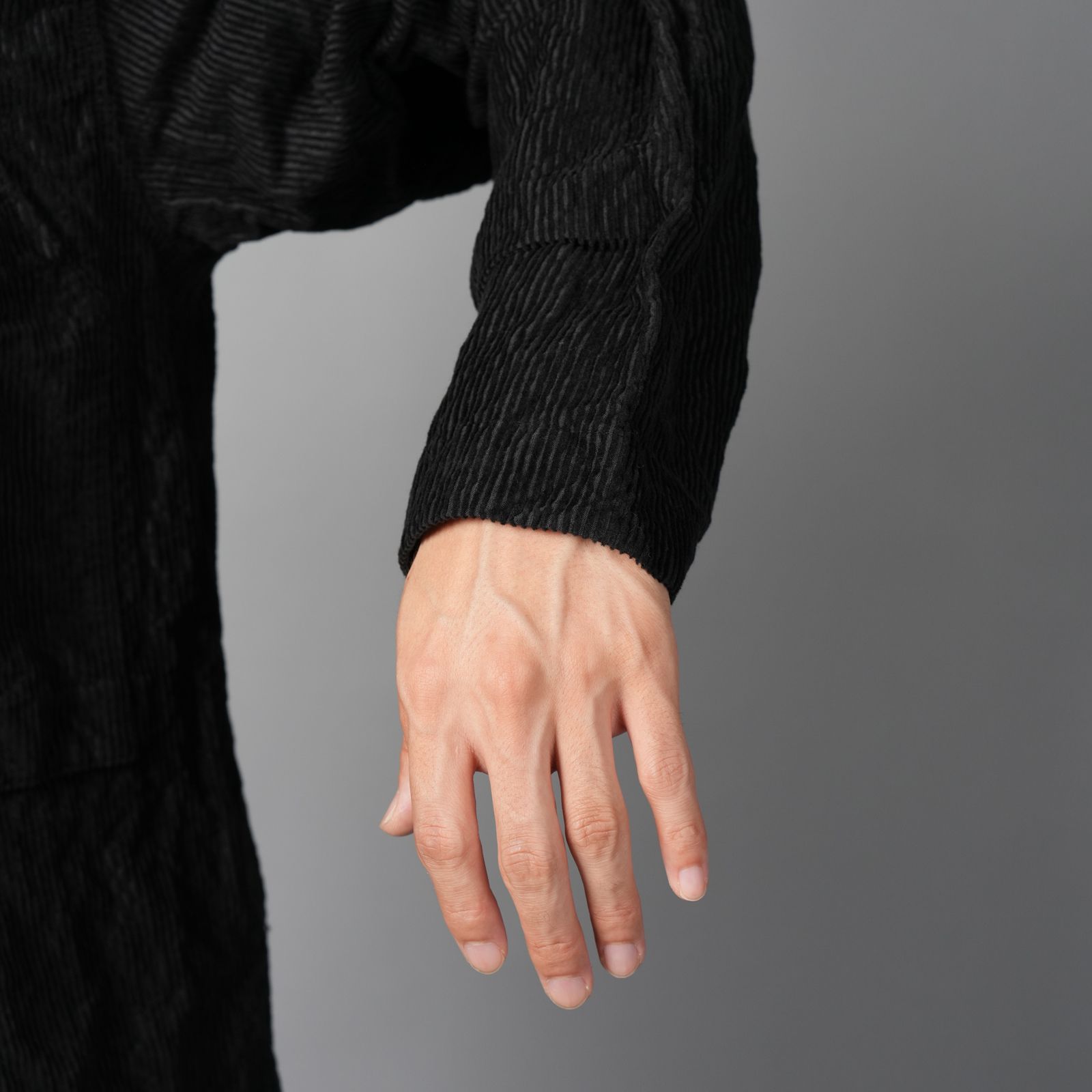 1200020 / WRINKLED CORDUROY 500-TC / オーバーシャツ・コーデュロイシャツ (ブラック)