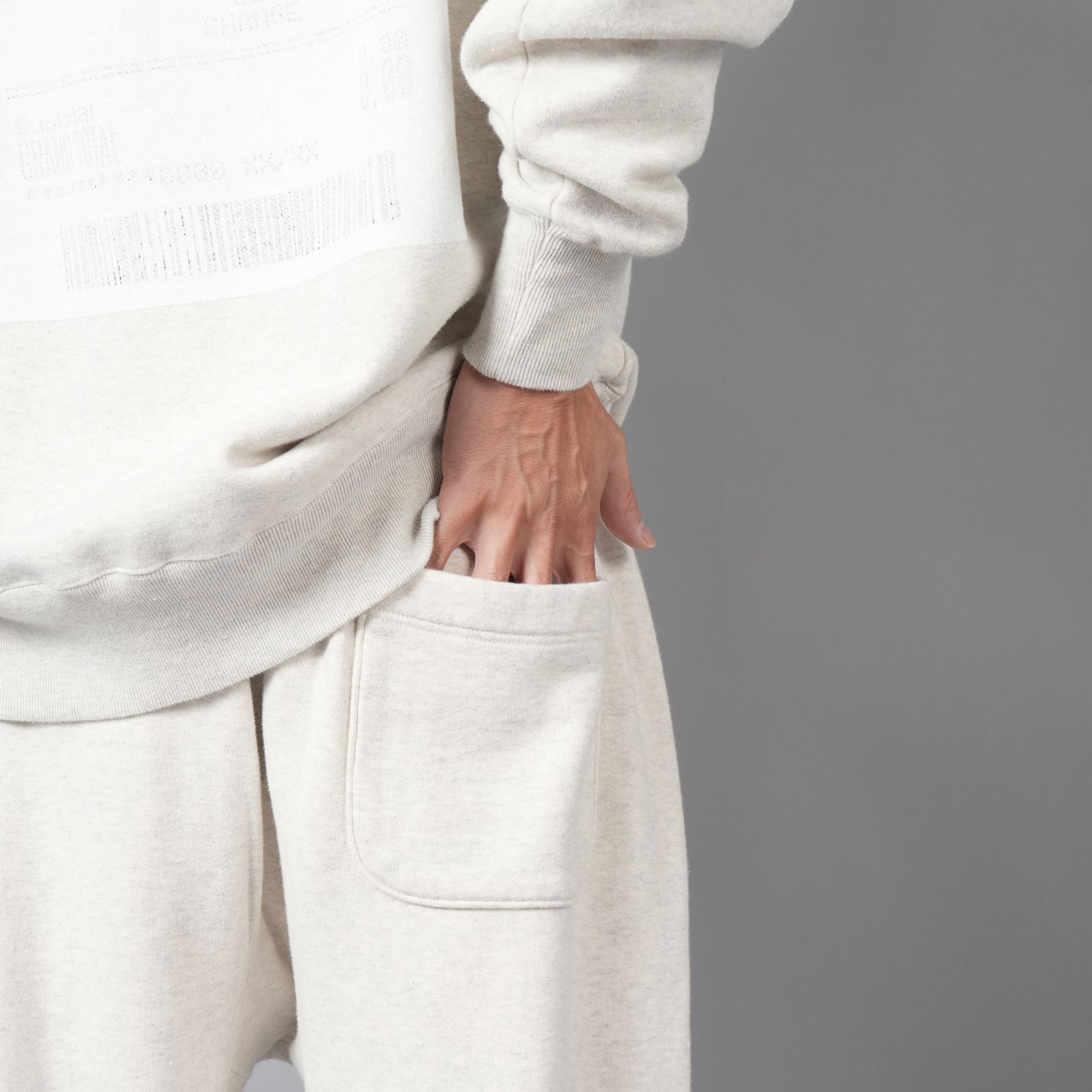 【ラスト1点】EMBROIDERED SWEAT PANTS "LASTMAN" / スウェットパンツ (オートミール)