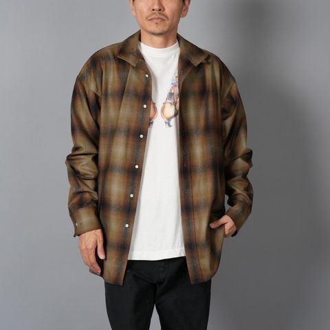 【限定】Basicks x Pendleton x DELUXE / Shadow Check Shirt / シャドウ チェックシャツ (カーキ)