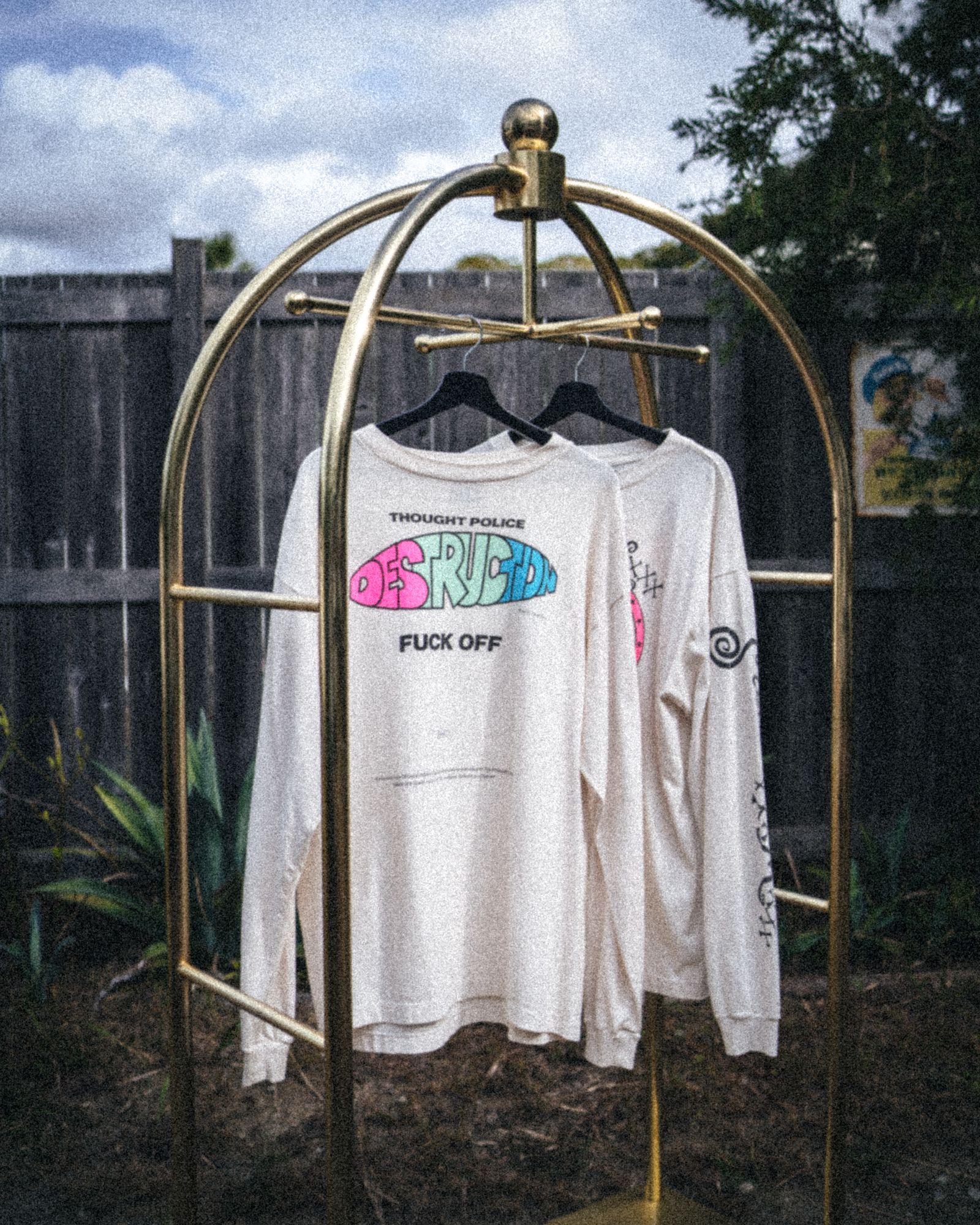 【ラスト1点】SM-YS8-0000-019 / LS TEE / DISTRUCTION / WHITE / カットソー・ロンT  (ホワイト)