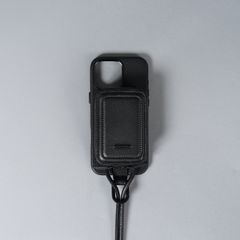 レザーストラップ付iPhoneアクセサリー - マイクロバッグ (ブラック)