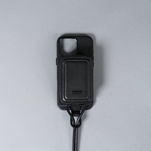 レザーストラップ付iPhoneアクセサリー - マイクロバッグ (ブラック) strapped-accessory-microbag objcts.io