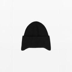 【ラスト1点】RIBBED EARMUFF BEANIE  / ビーニー・ニットキャップ 【ユニセックス】 (ブラック)
