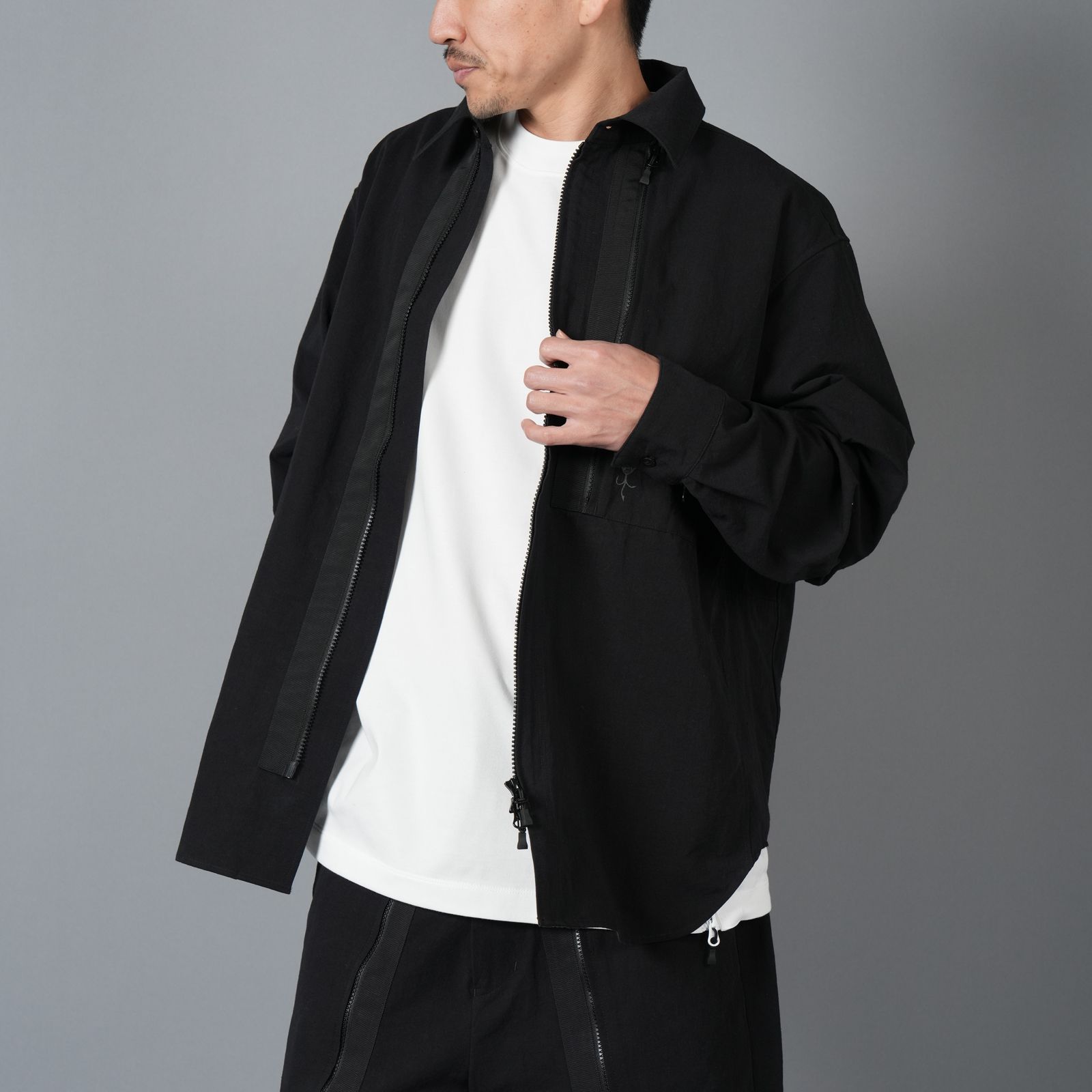 【ラスト1点】【限定】WATER REPELLENT NATURAL FABRIC SHIRT OUTERWEAR / シャツ (ブラック)