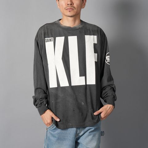 【ラスト1点】【コラボ】SM-HR1-0000-C03 / KLF  / LS TEE / WHITE KLF / BLACK / ロンT・カットソー (ブラック)