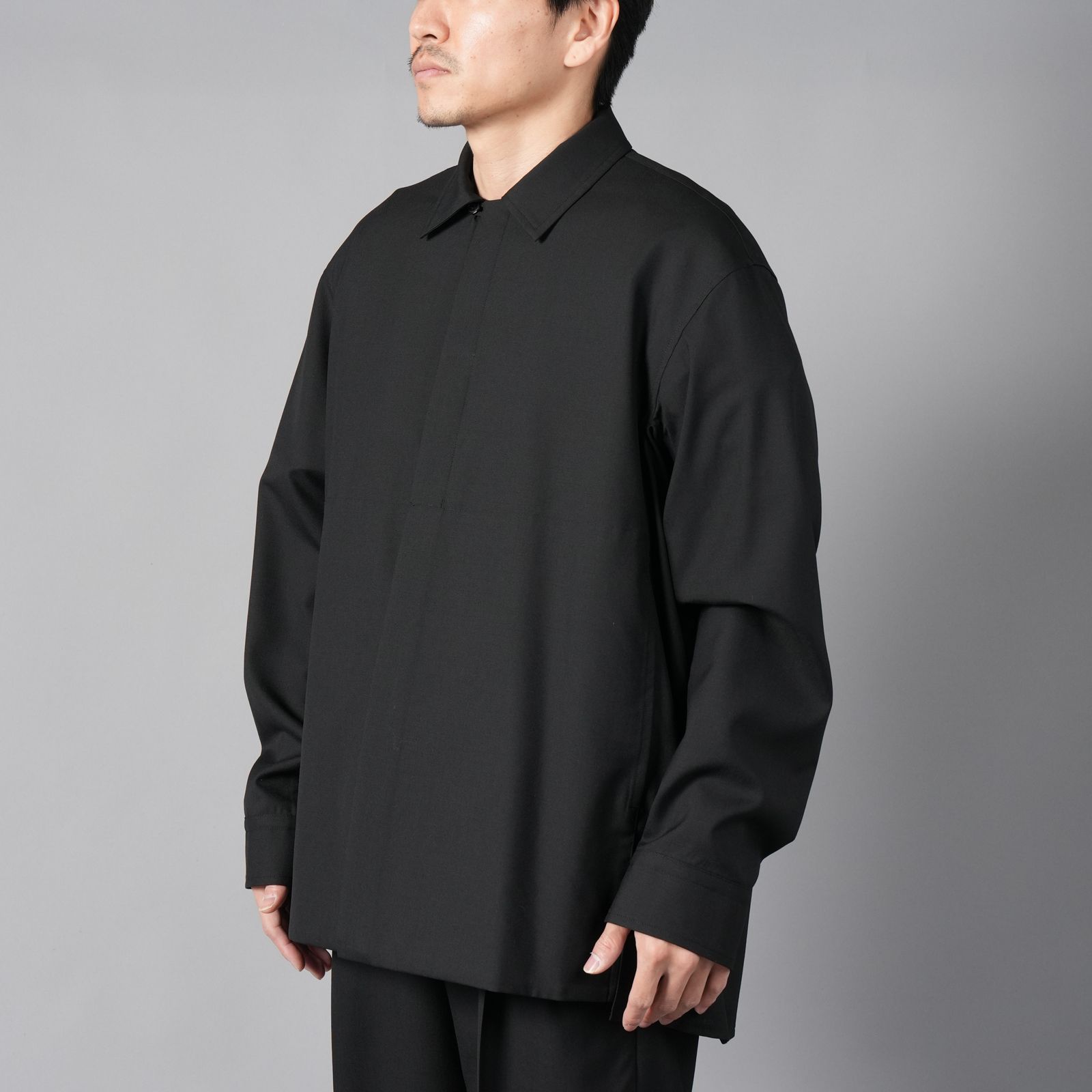 【ラスト1点】ASCENT FLY FRONT SHIRT / アセント フライ フロント シャツ (ブラック)