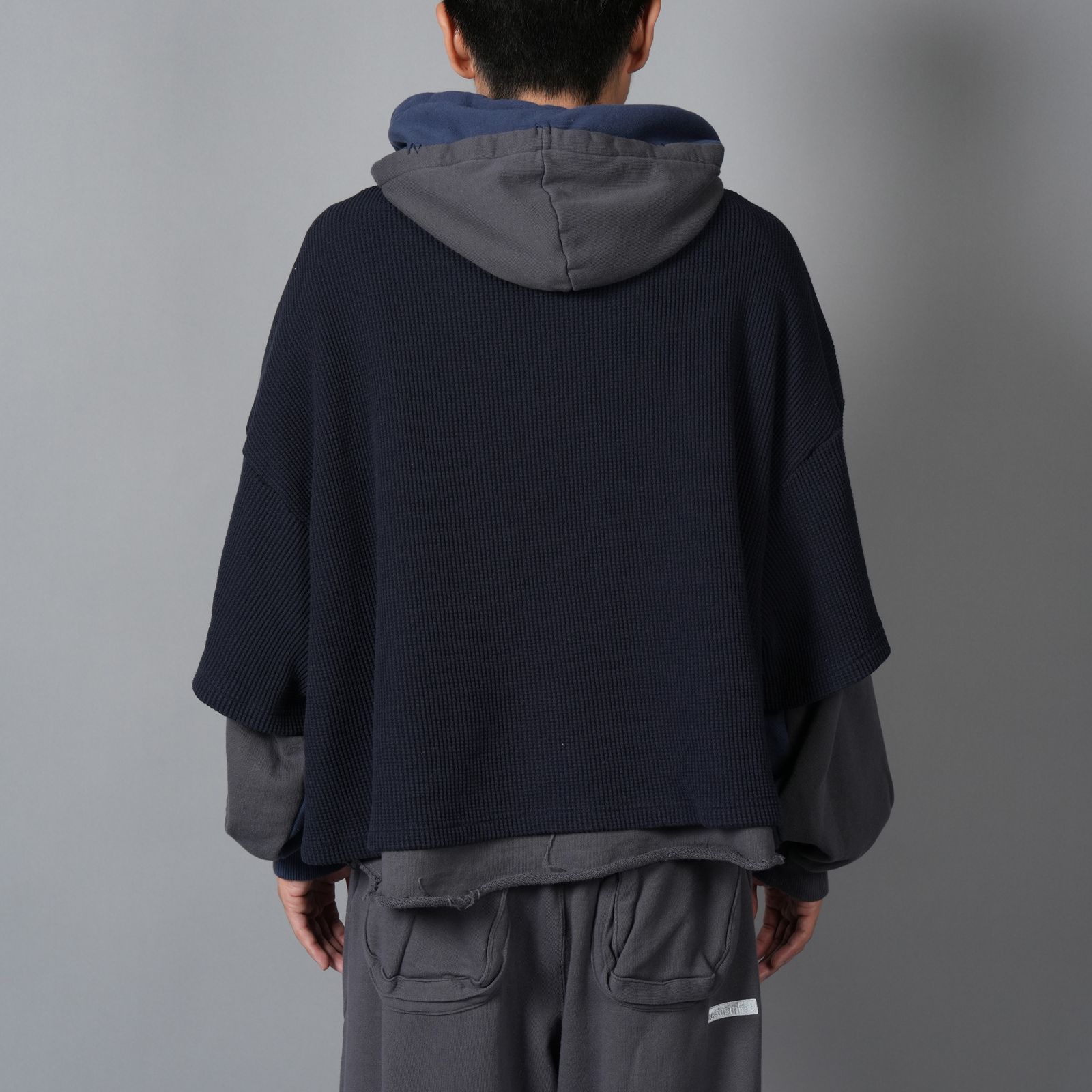 LAYERED HOODIE / レイヤードフーディー  (スモークグレー)