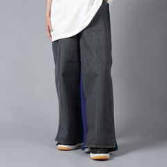 【ラスト1点】JERSEY MERGING DENIM PANTS / ジャージー マージング デニムパンツ (ブラック)