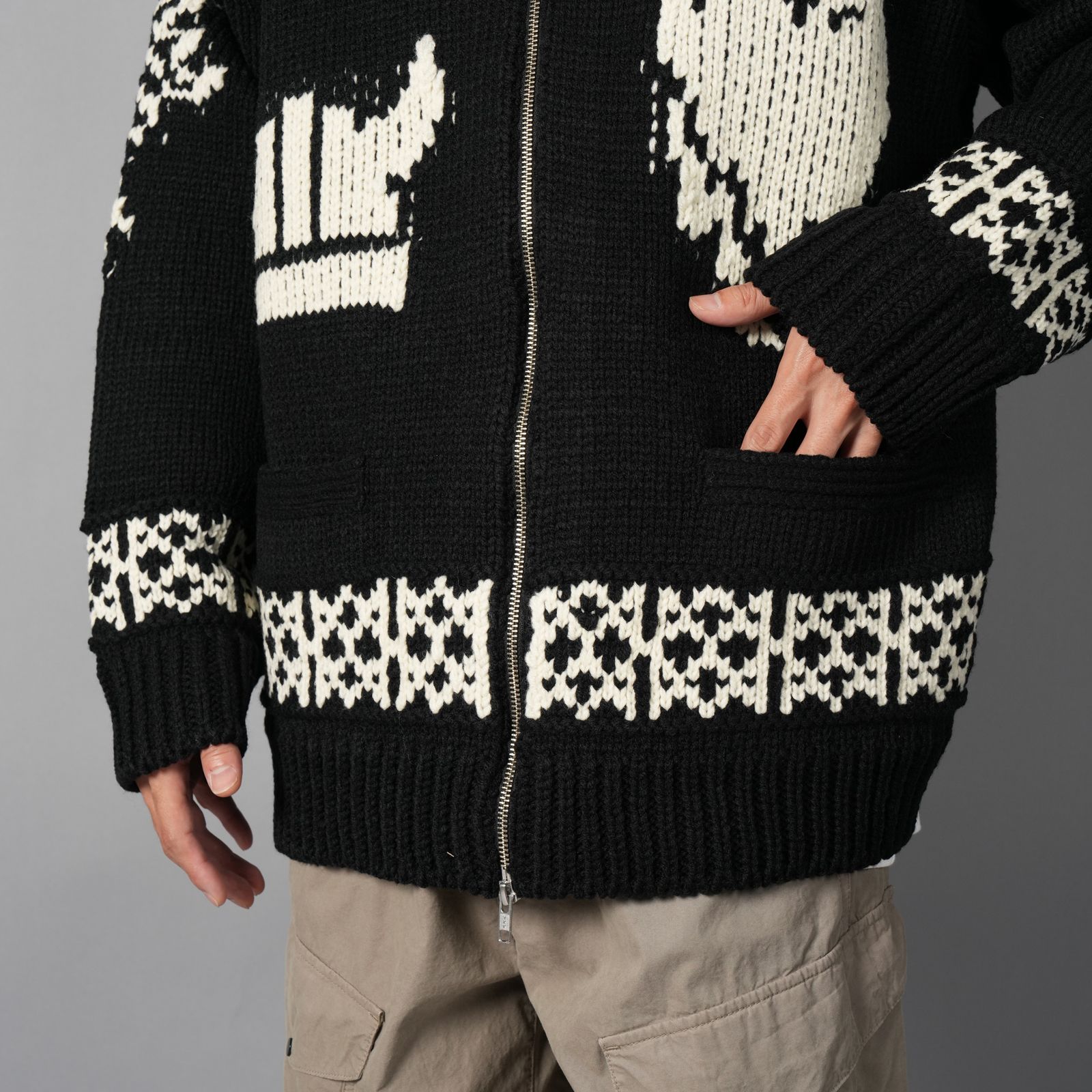 EU-MK1-0000-014 / EU KNIT JACKET  / ニットジャケット (ネイビー)