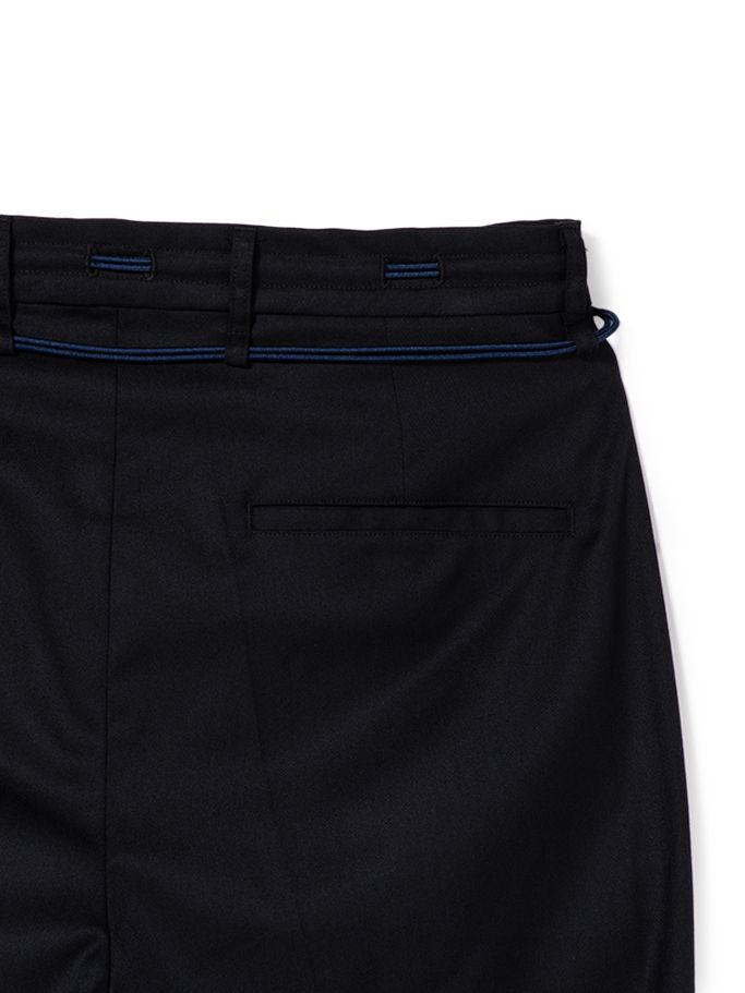 【ラスト1点】WATER REPELLENT WOOL STRETCH FLANNEL TAPERED SLACKS / スラックス (ネイビー)