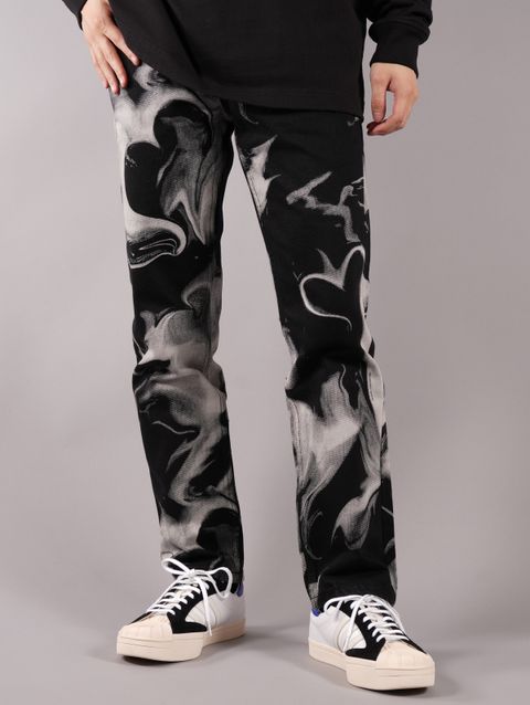 CLASSIC FIT 5 POCKET JEAN SMOKE PRINT (ファイブポケット ジーン スモークプリント (ブラック)