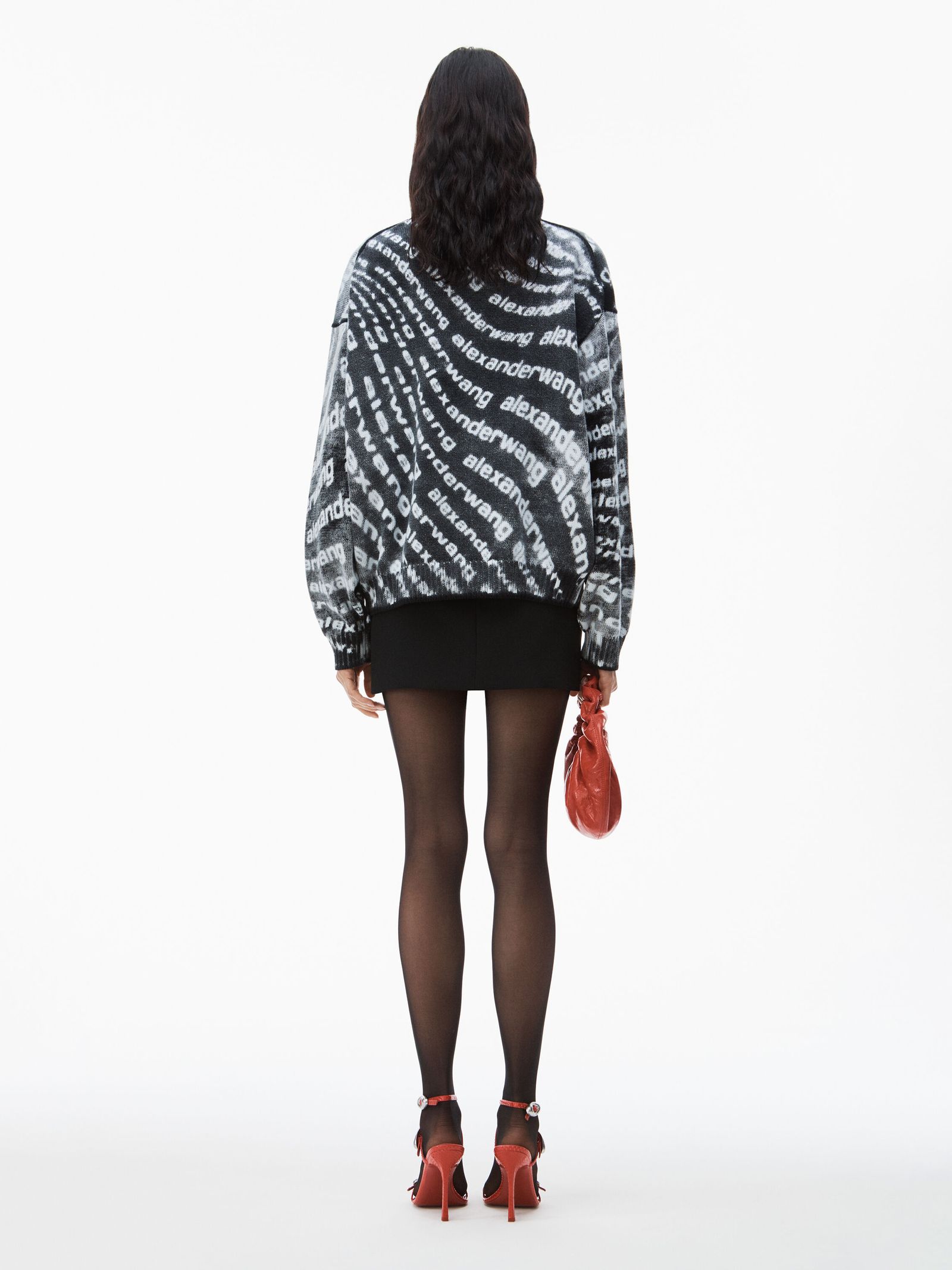 ALEXANDER WANG ヘルト付きスクエアネックトレス 1KC2246003 001 alexander wang - 【ラスト1点】CREWNECK PULLOVER W/ REVERSE