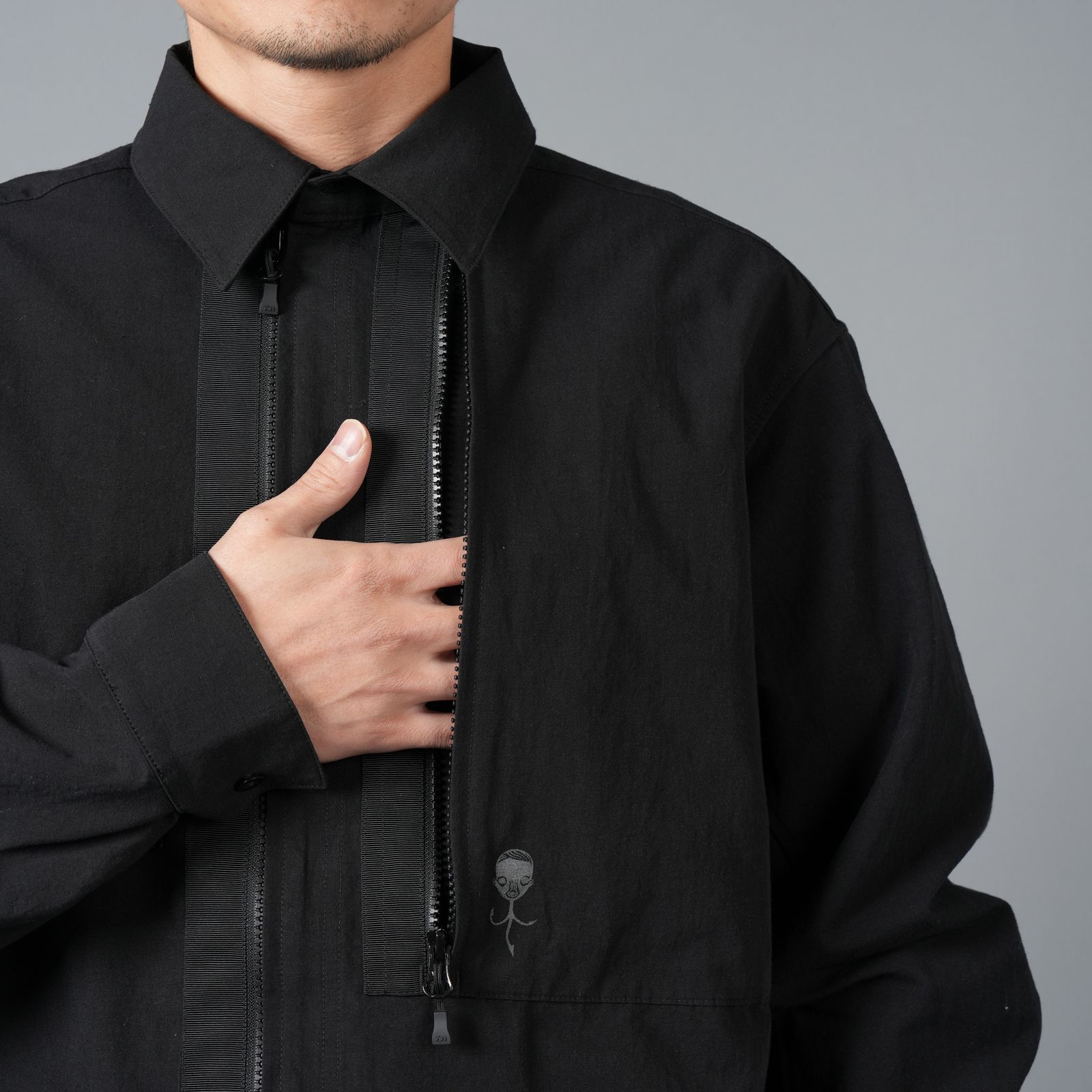 【ラスト1点】【限定】WATER REPELLENT NATURAL FABRIC SHIRT OUTERWEAR / シャツ (ブラック)
