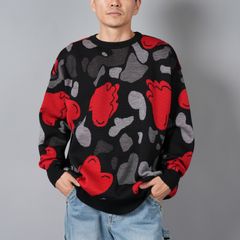 HEART CAMO KNIT / ハートカモニット (ブラック)