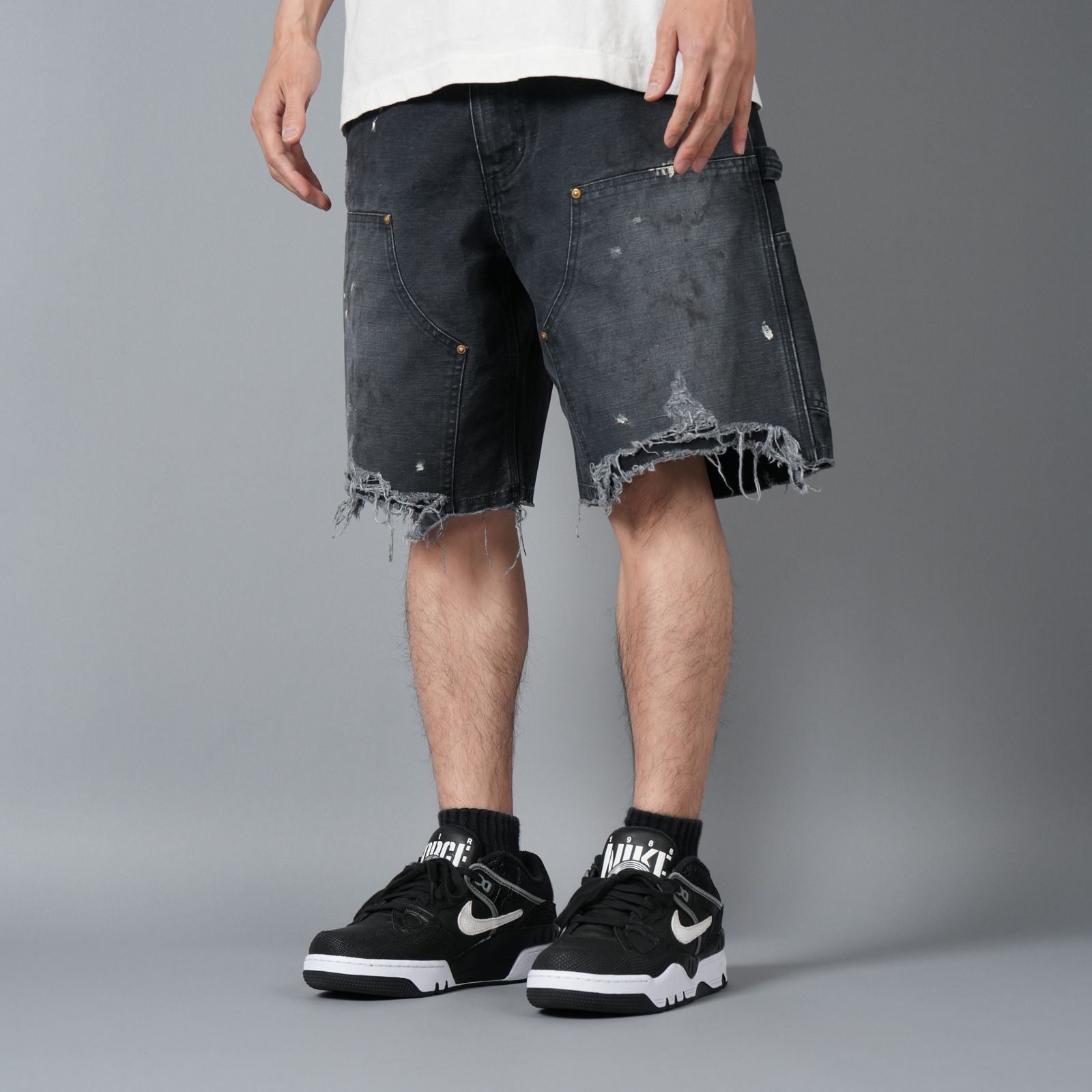 SM-HR8-0000-071 / DOUBLE KNEE SHORTS / BLACK / ダブルニーショーツ (ブラック)