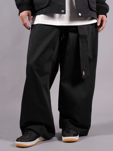 【ラスト1点】 DICKIES BELTED BIG HEART PANTS / ディッキーズ  ベルテッド ビッグ ハート パンツ (ブラック)