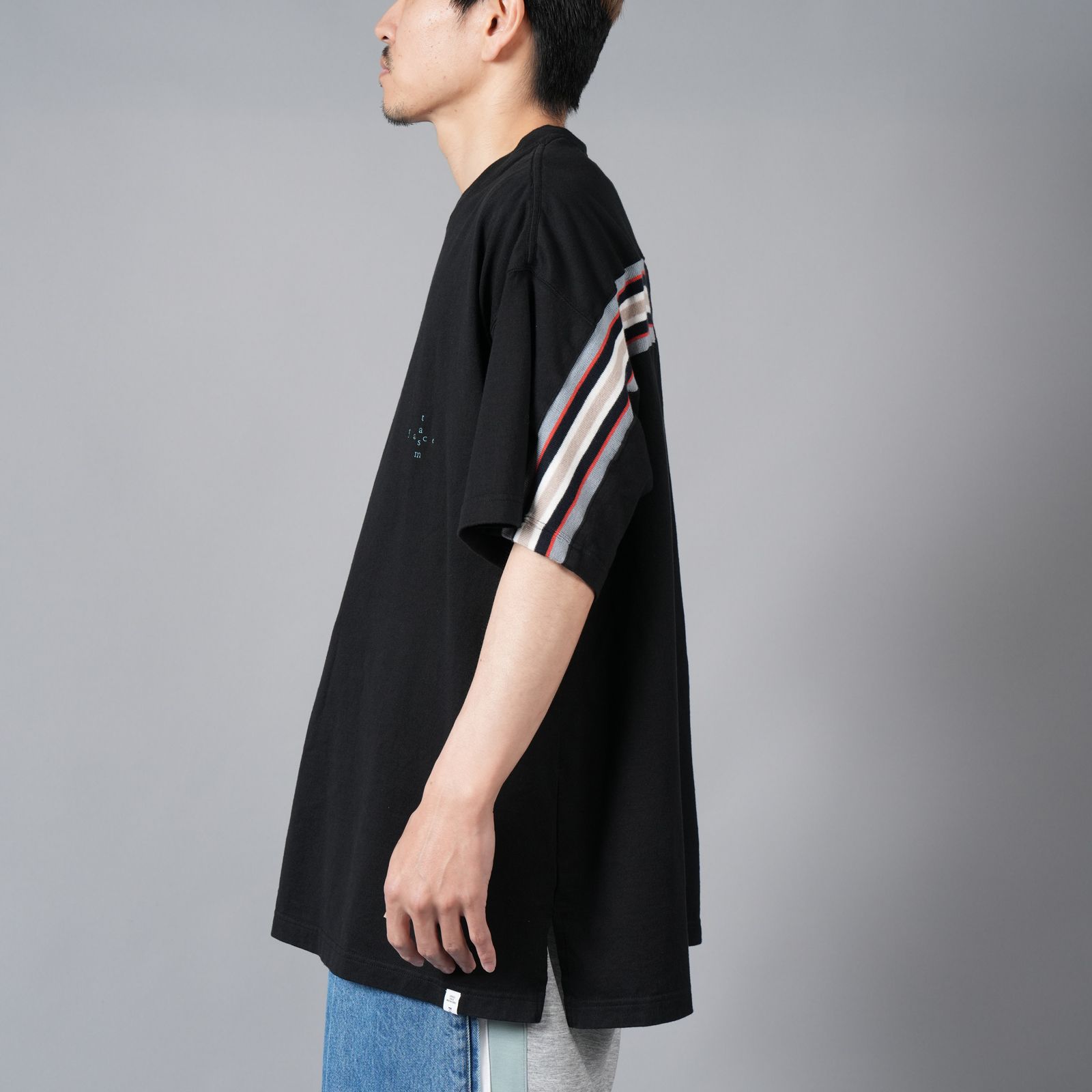 RIB BIG TEE / リブ ビッグ Tシャツ (ブラック)
