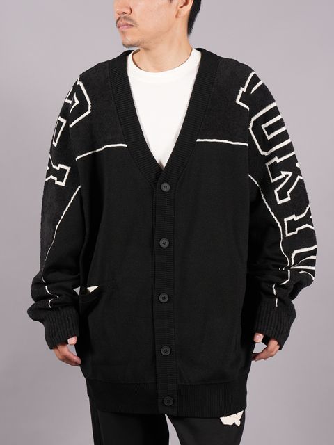 GFX KNIT CARDIGAN  / グラフィック ニットカーディガン (ブラック)