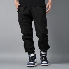 【再入荷】【定番アイテム】 3100031 STRETCH COTTON TELA 'PARACADUTE' GARMENT DYED / ストレッチコットン カーゴパンツ / [ガーメントダイ][ストレッチ入り]  (ブラック)