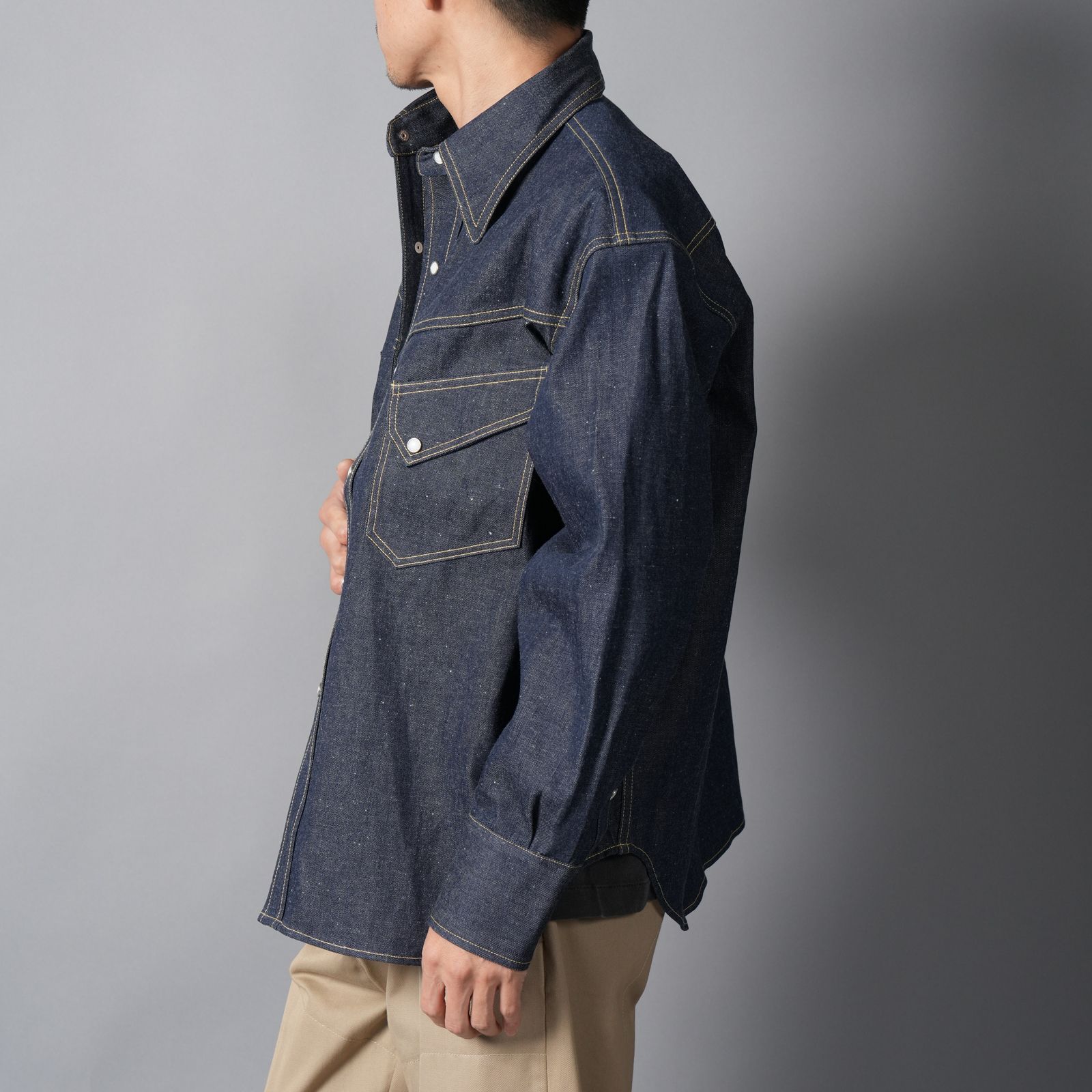 【ラスト1点】【コラボ】SM-MK8-0000-C43 / BBJ_DENIM SHIRT/ REGID / BLUE / デニムシャツ (ブルー)