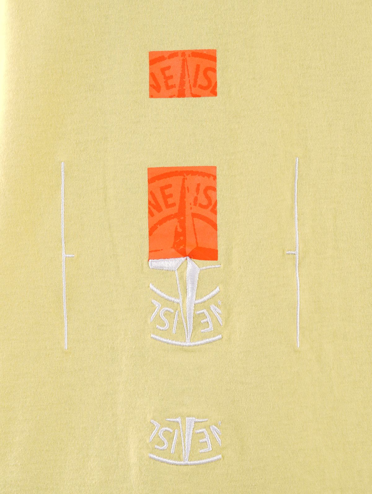 【ラスト1点】COTTON JERSEY 30/1,'OFFSET' PRINT,GARMENT DYED / プリント Tシャツ / イエロー / ガーメントダイ [72152NS90]