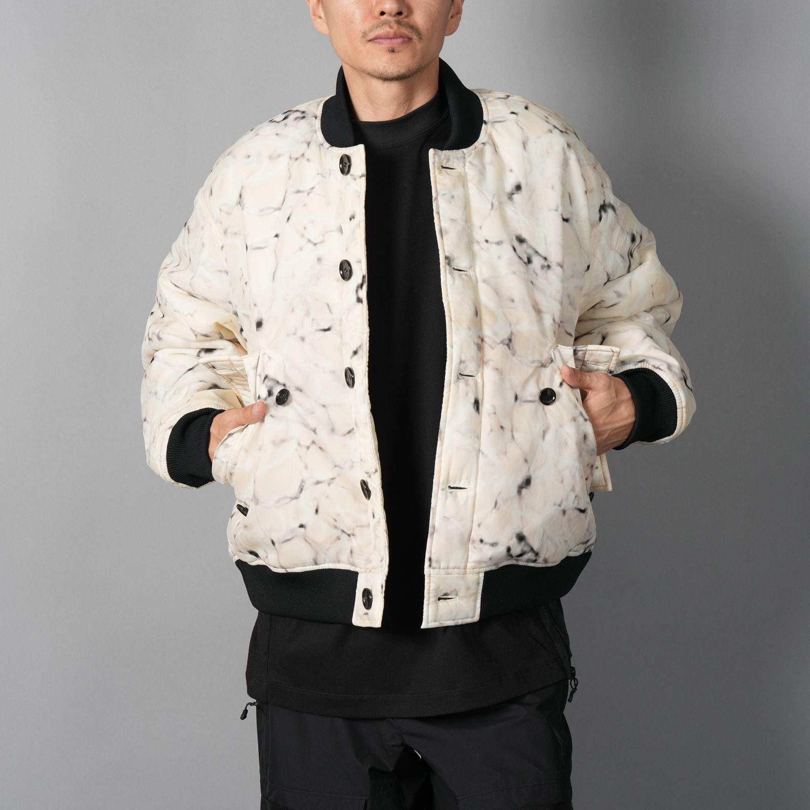 WR REAMIDE DOBBY FLIGHT JACKET  / フライトジャケット (マーブルベージュ)