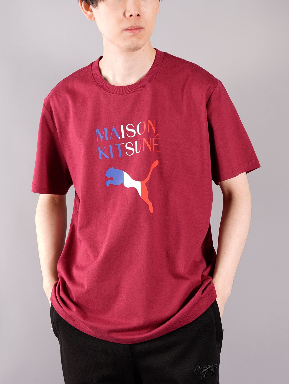 ラスト1点 / PUMA X MAISON KITSUNE OVERSIZE TEE / プーマ / メゾン キツネ オーバーサイズ Tシャツ  (トラバーチン) - S